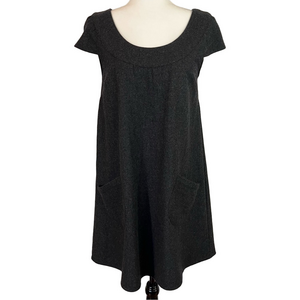 Atmosphere Women’s Wool Blend Charcoal Grey Cap Sleeve Dress Tunic Top 12 Lined